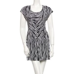 Helmut Lang Zebra Print 100% Silk Mini Dress sz 2
